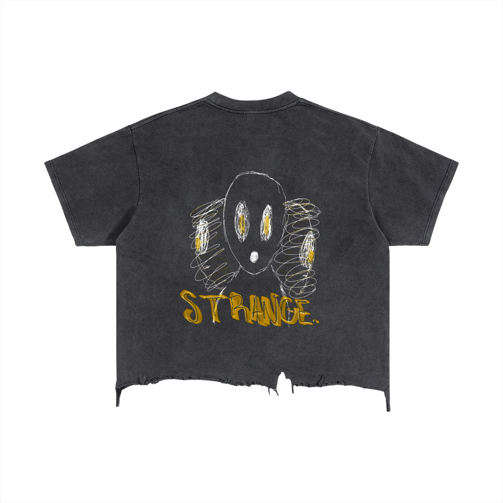 Vintage Wash Boxy Distressed Hem T-Shirt