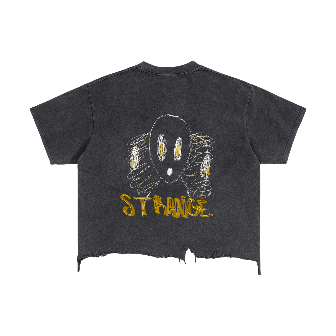 Vintage Wash Boxy Distressed Hem T-Shirt