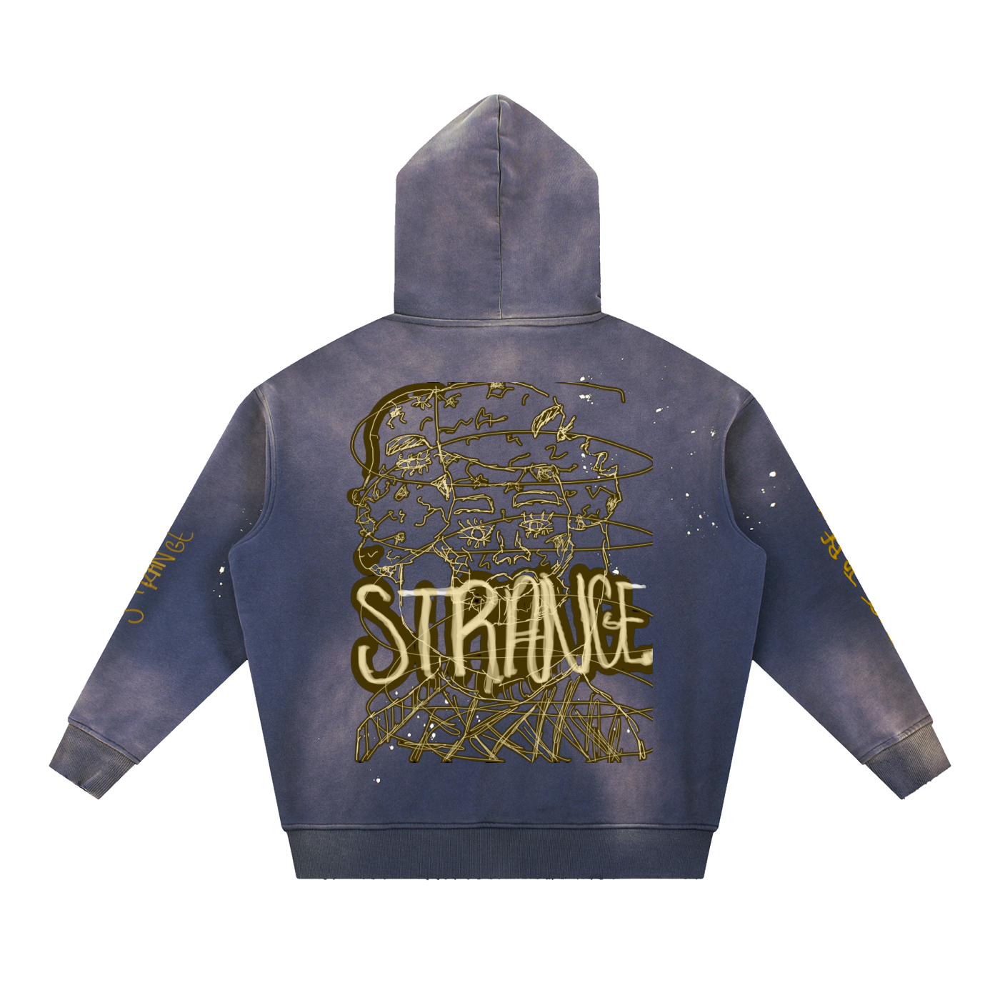 Vintage Washed Frayed Fleece Hoodie