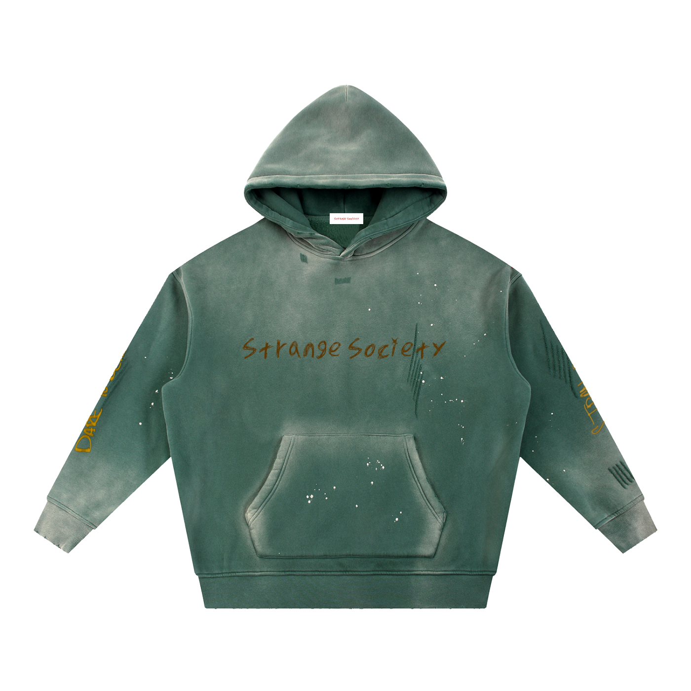 Vintage Washed Frayed Fleece Hoodie