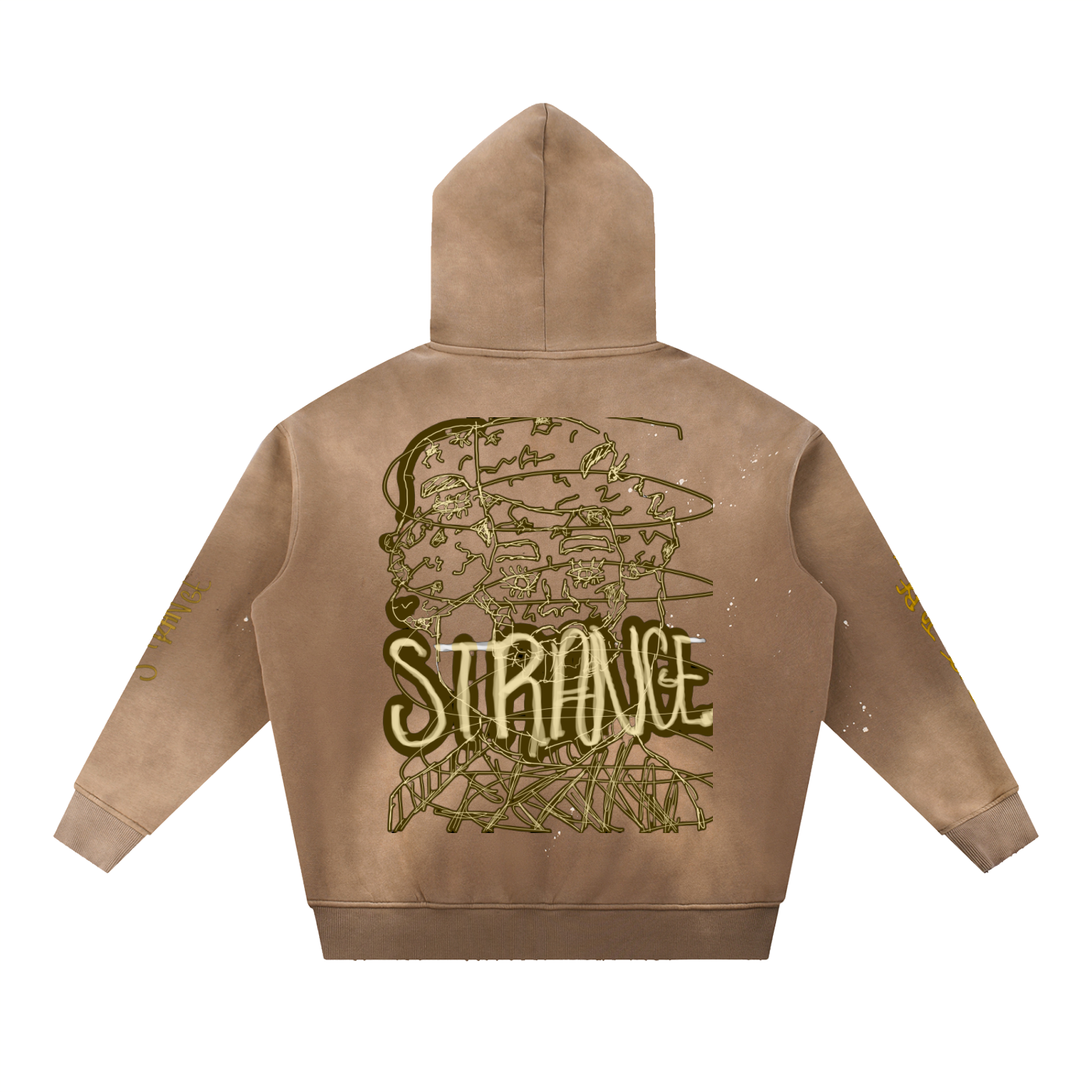 Vintage Washed Frayed Fleece Hoodie