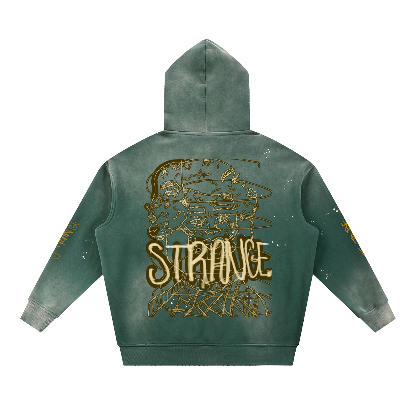 Vintage Washed Frayed Fleece Hoodie