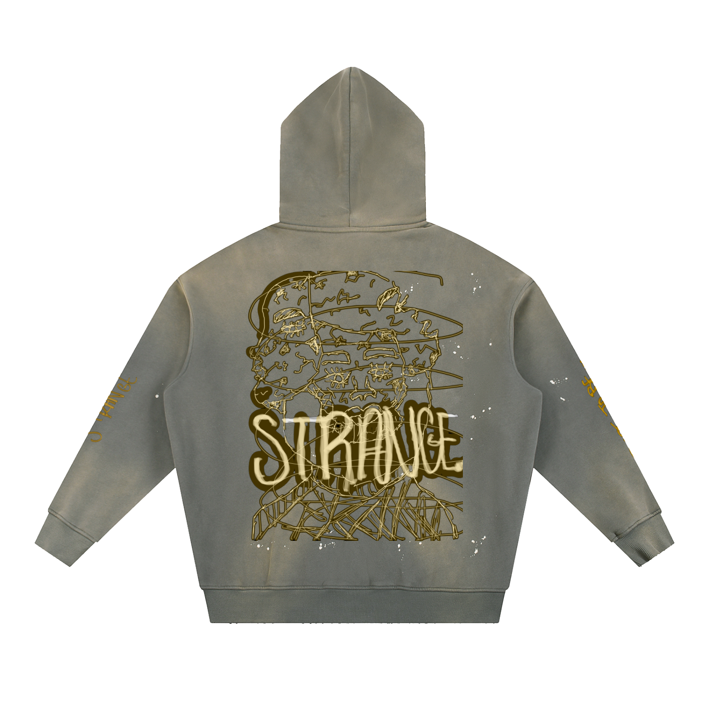 Vintage Washed Frayed Fleece Hoodie